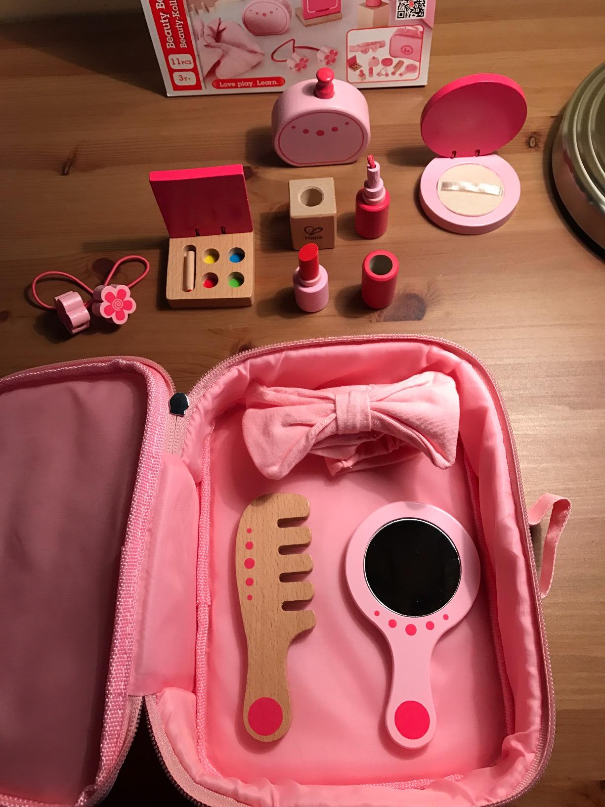 Hape Set di Bellezza trucchi giocattolo legno 11 pezzi rosa