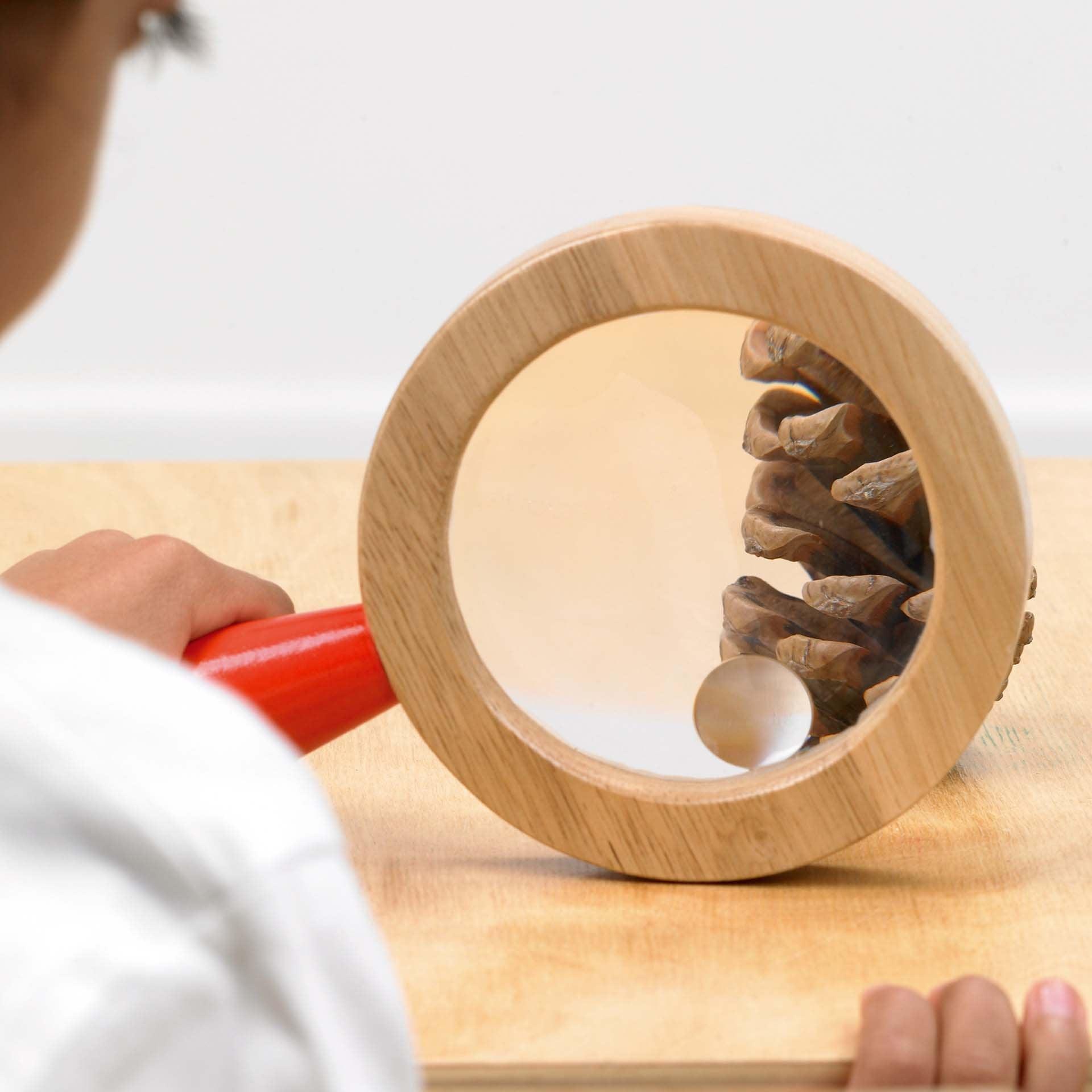 Tickit Wooden Hand Lens lente ingrandimento legno 2x