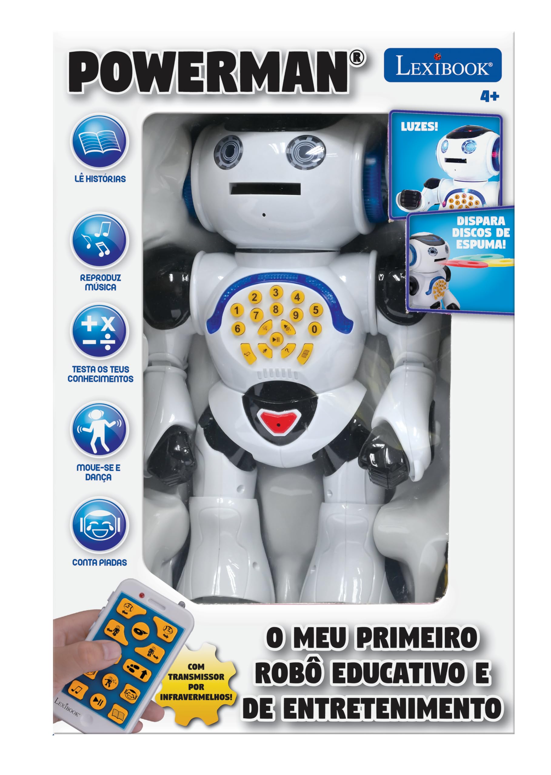 Lexibook Powerman robot educativo bianco luci e suoni