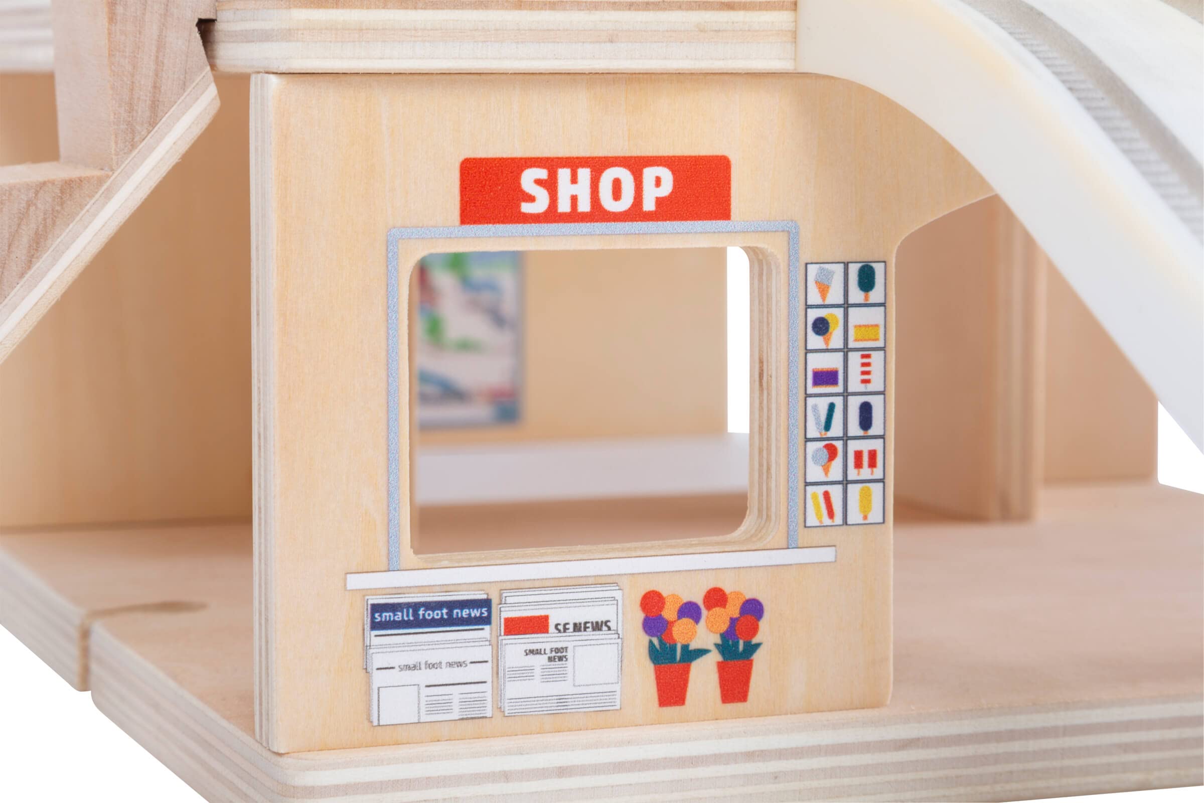 smallfoot 11235 Stazione treno legno 2 piani con accessori