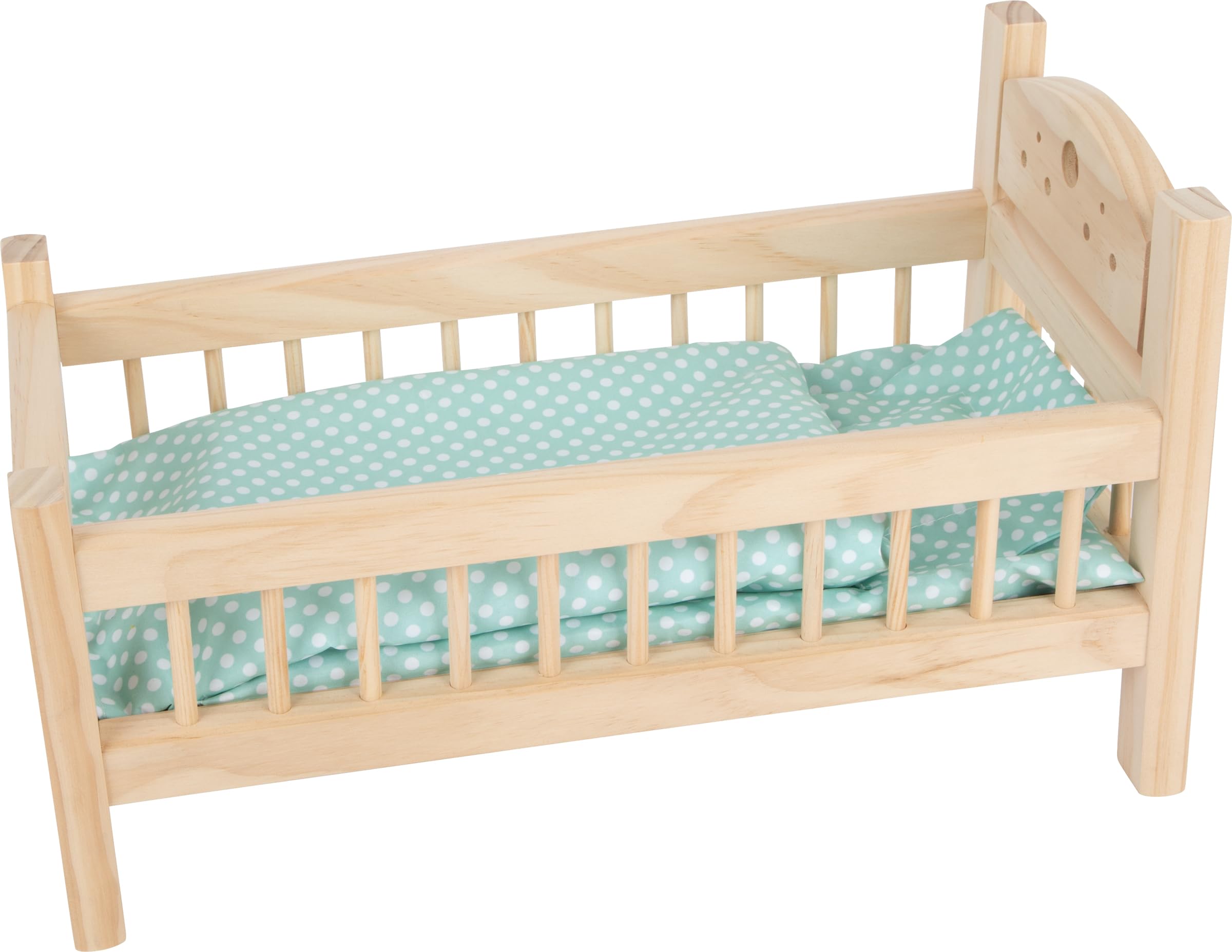 smallfoot 9601 lettino bambole legno con cuscino e coperta
