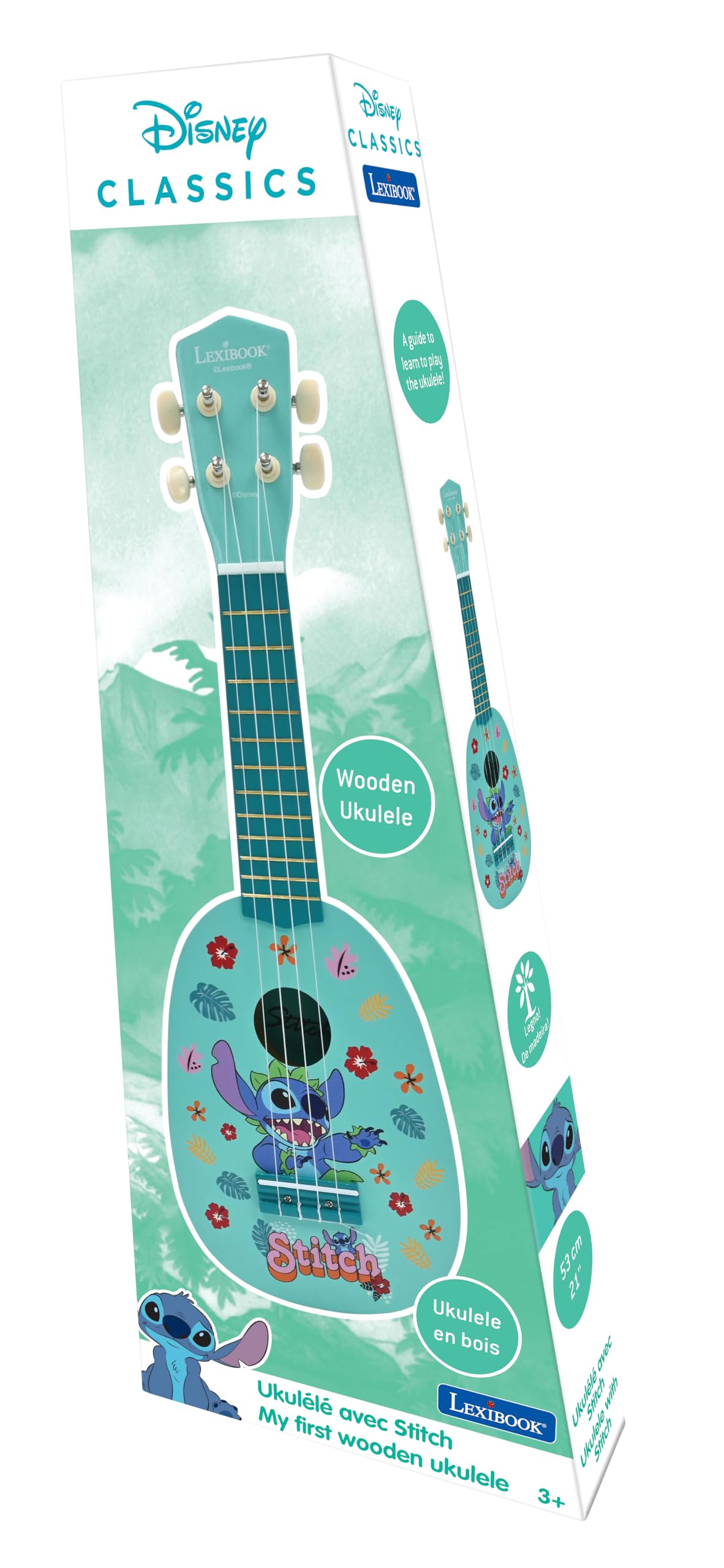 Lexibook Disney Stitch K230D ukulele bambini in legno blu