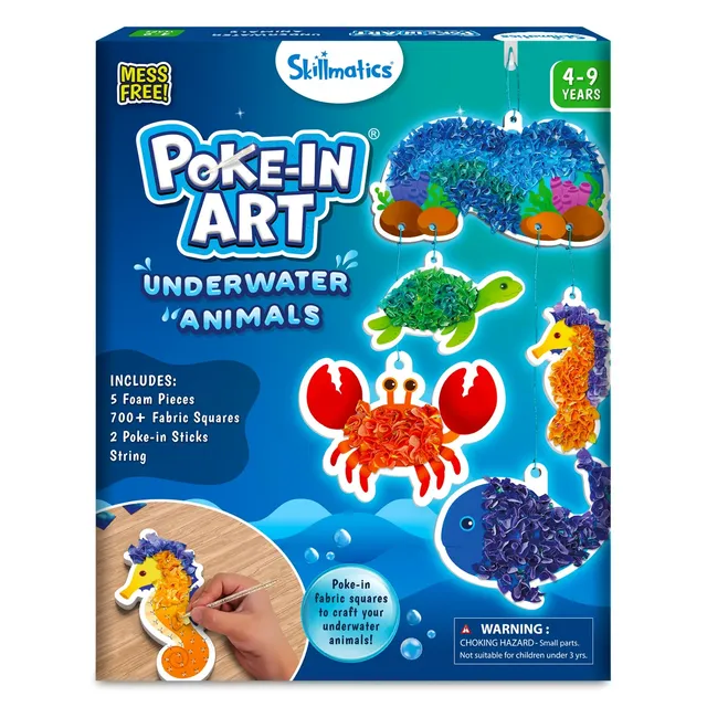 Skillmatics Poke-in Art Underwater Animals kit creativo animali marini