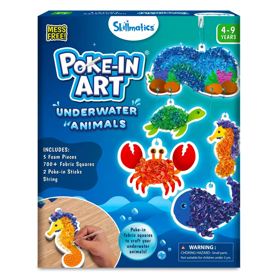 Skillmatics Poke-in Art Underwater Animals kit creativo animali marini