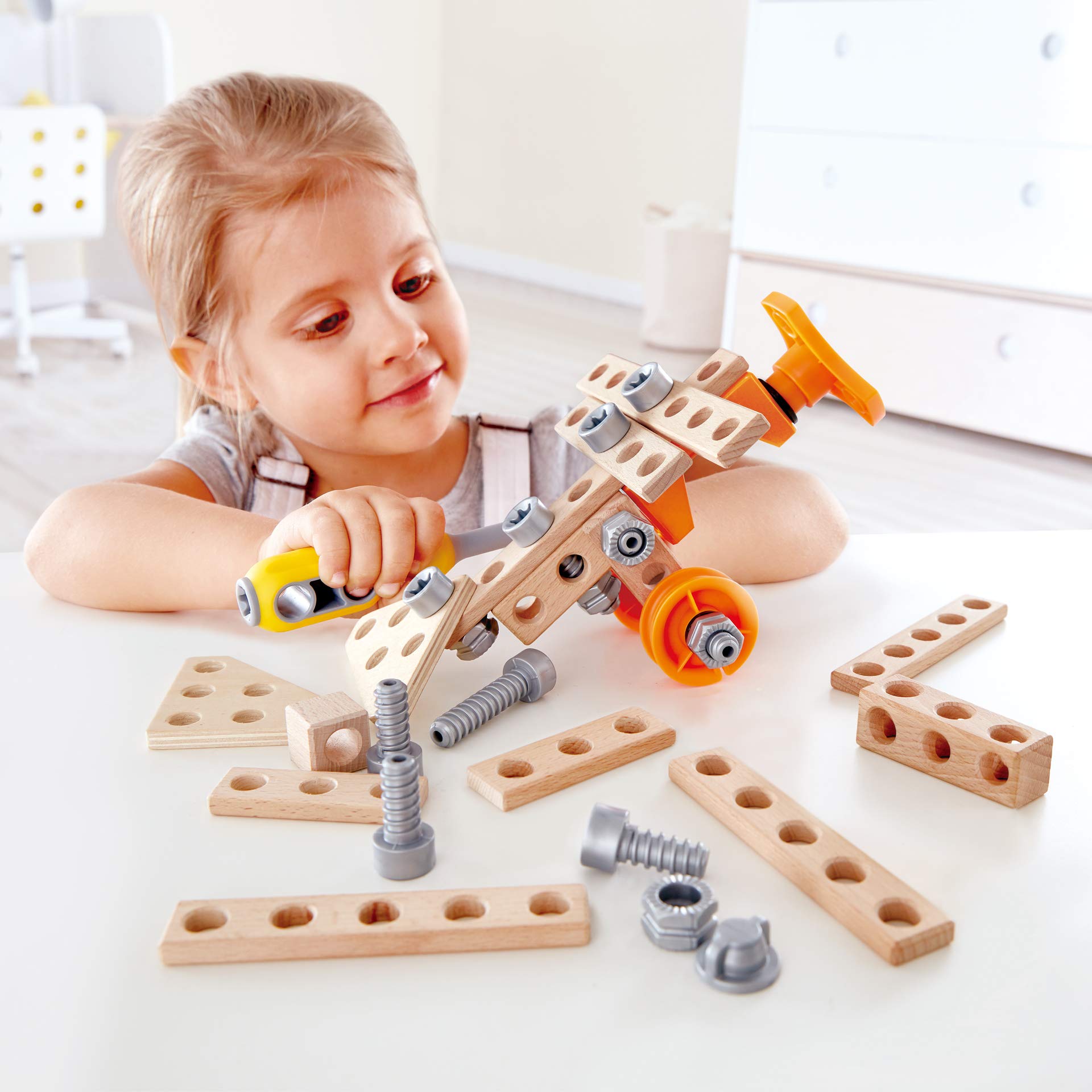 Hape Junior Inventor kit costruzioni legno 42 pezzi 4 anni