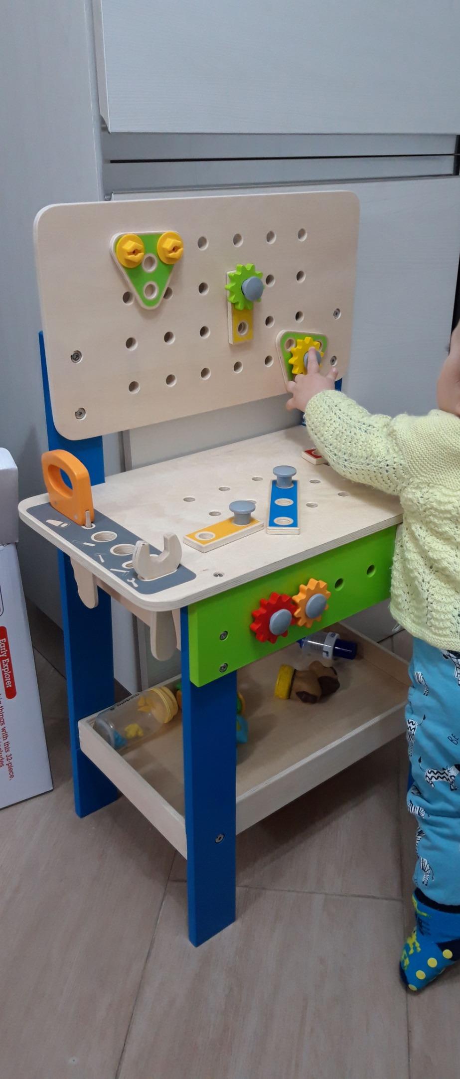 Hape Banco Lavoro legno attrezzi 35 pezzi 3 anni