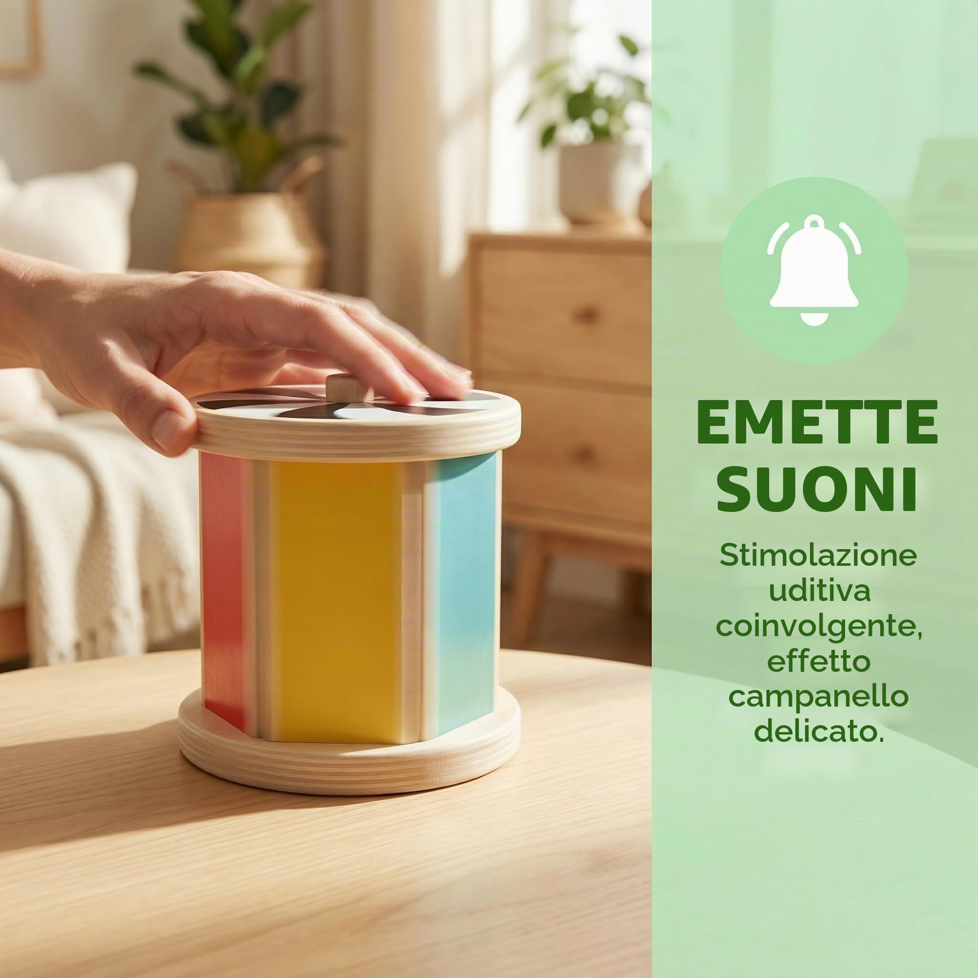 Hape Tamburo Rotativo Specchio giocattolo legno 3 mesi