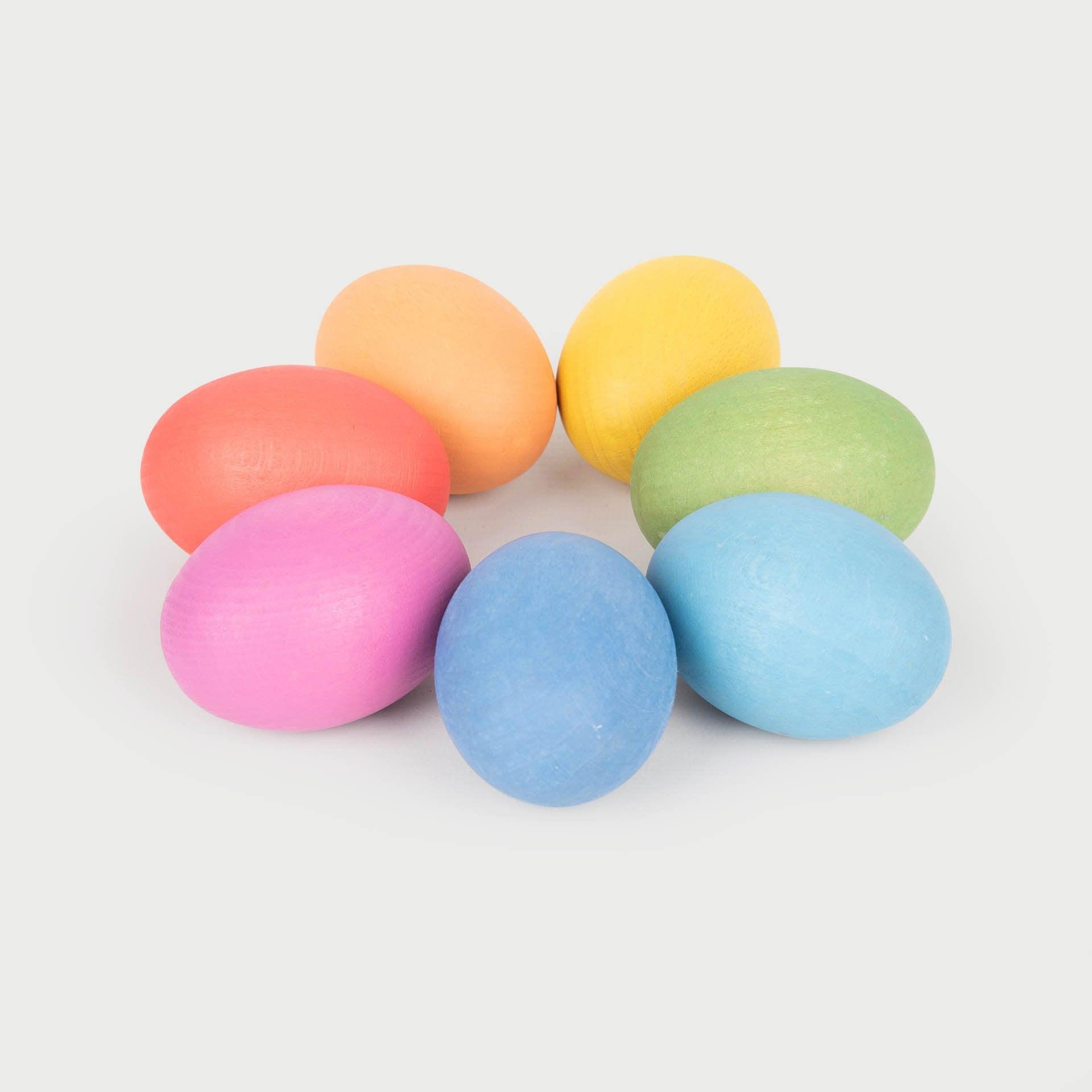 Tickit Rainbow Wooden Eggs uova legno 7 pz colori da 10 mesi