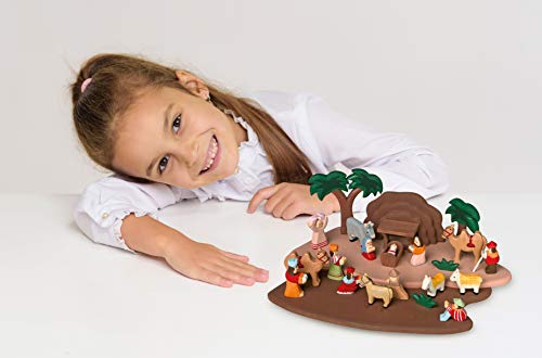 smallfoot 1839 presepe in legno intagliato con personaggi