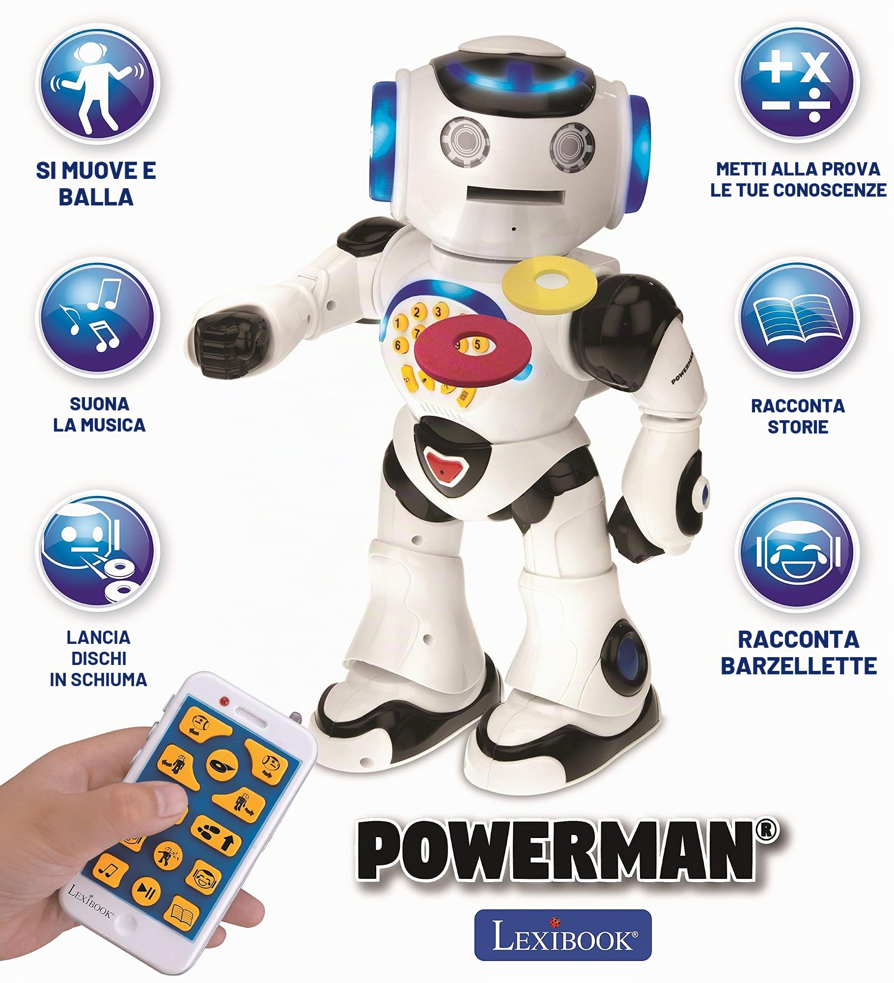 Lexibook Powerman ROB50FR robot blu telecomando