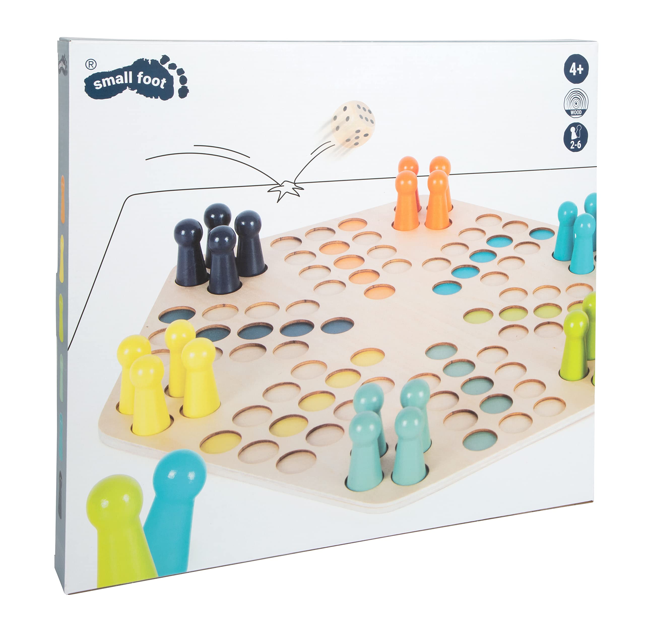 small foot 1800 ludo gioco da tavolo legno 6 giocatori