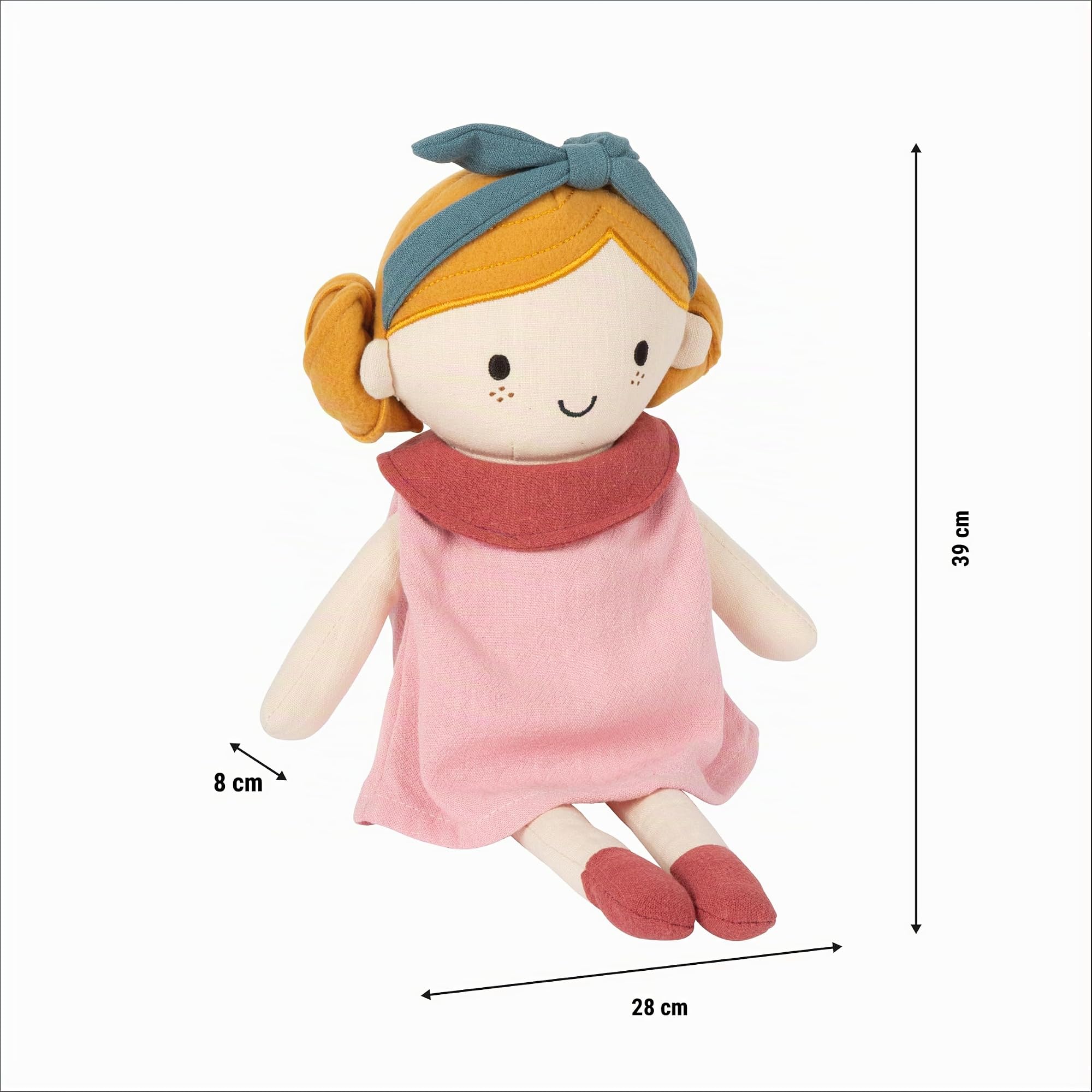 smallfoot Lina 12778 bambola di stoffa rosa 39 cm