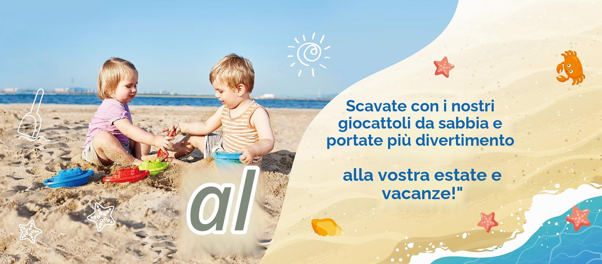 Hape Set Spiaggia 5 in 1 Secchielli e Palette dai 18 Mesi