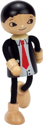 Hape Famiglia Moderna Papà Bambola in Legno con Arti Flessibili