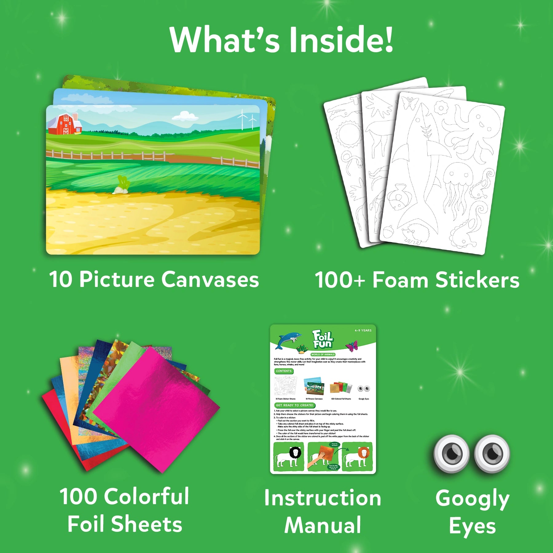 Skillmatics Foil Fun World of Animals kit creativo animali 4-9 anni