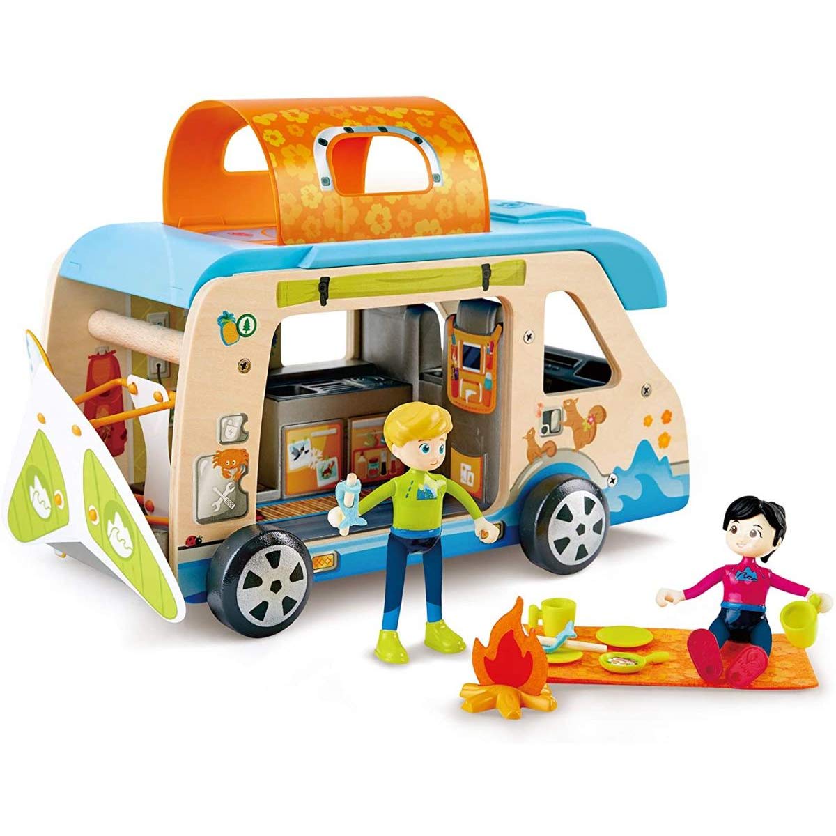 Hape Camper Avventura camper trasformabile con bambole