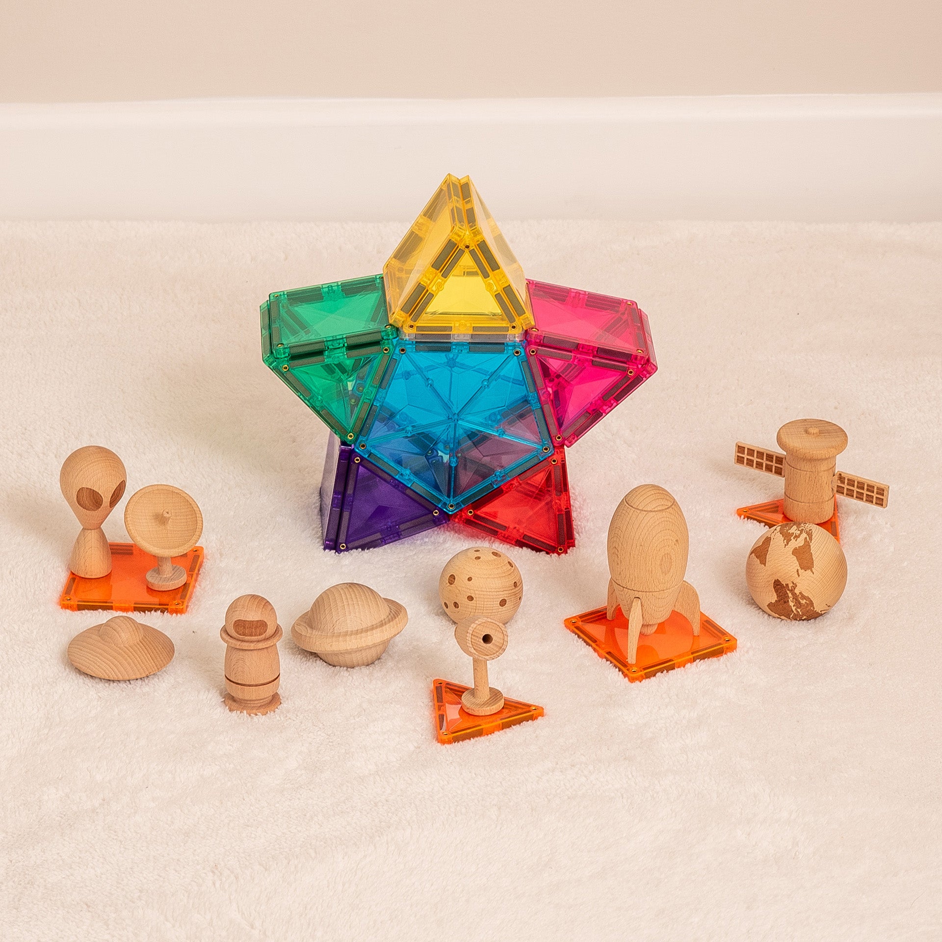 Tickit Wooden Space Adventure Light Star Pack set magnetico 28 pezzi spazio