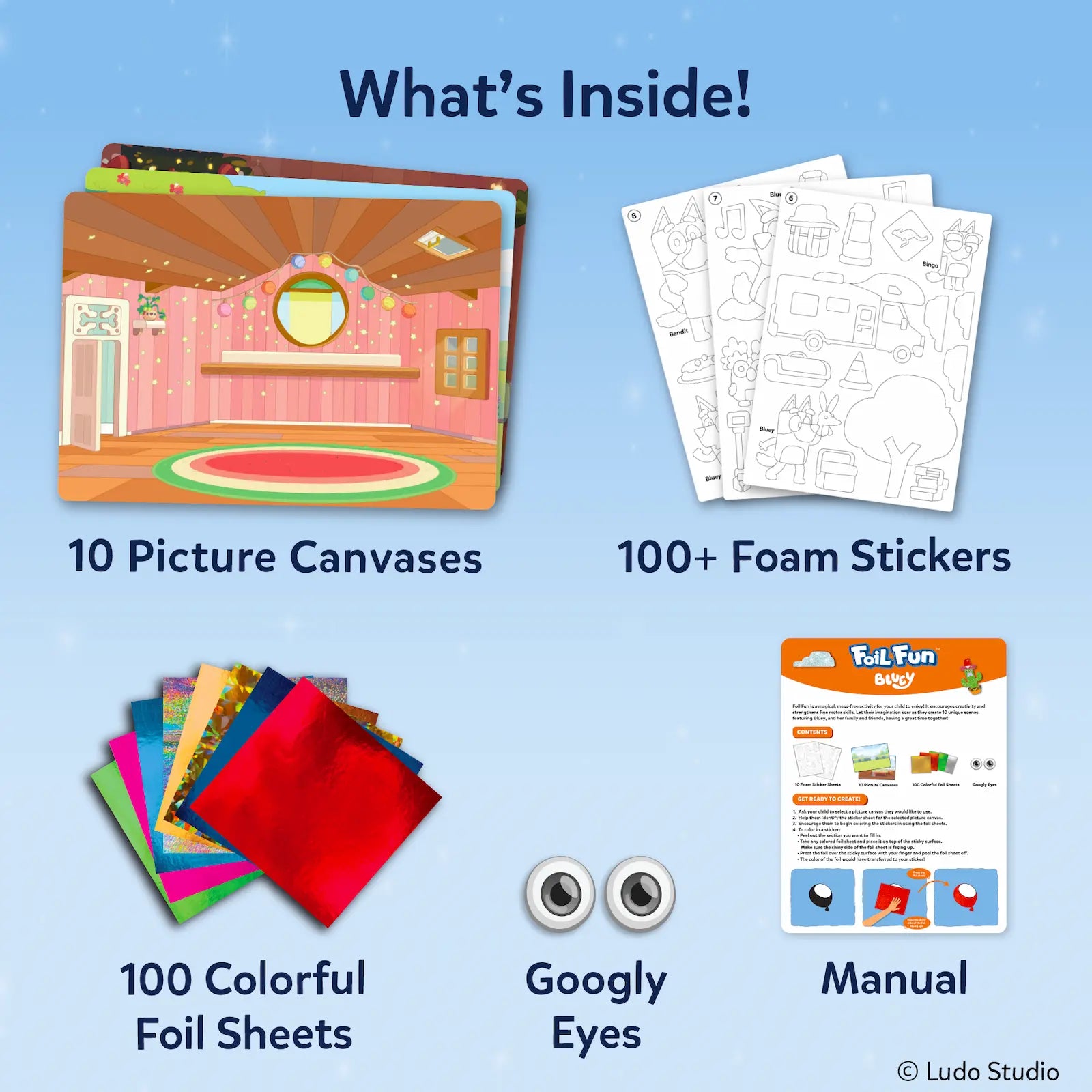 Skillmatics Foil Fun Bluey World of Animals kit foil