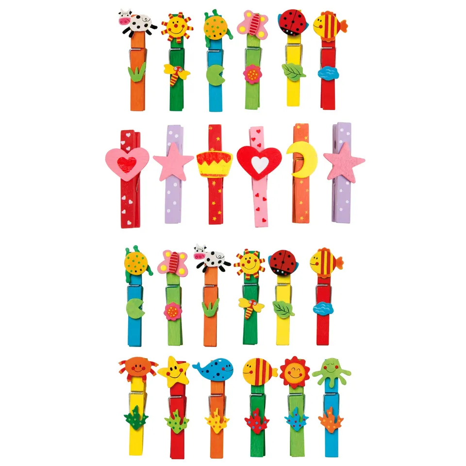 smallfoot 7760 mollette legno animali 24 pezzi 3 anni