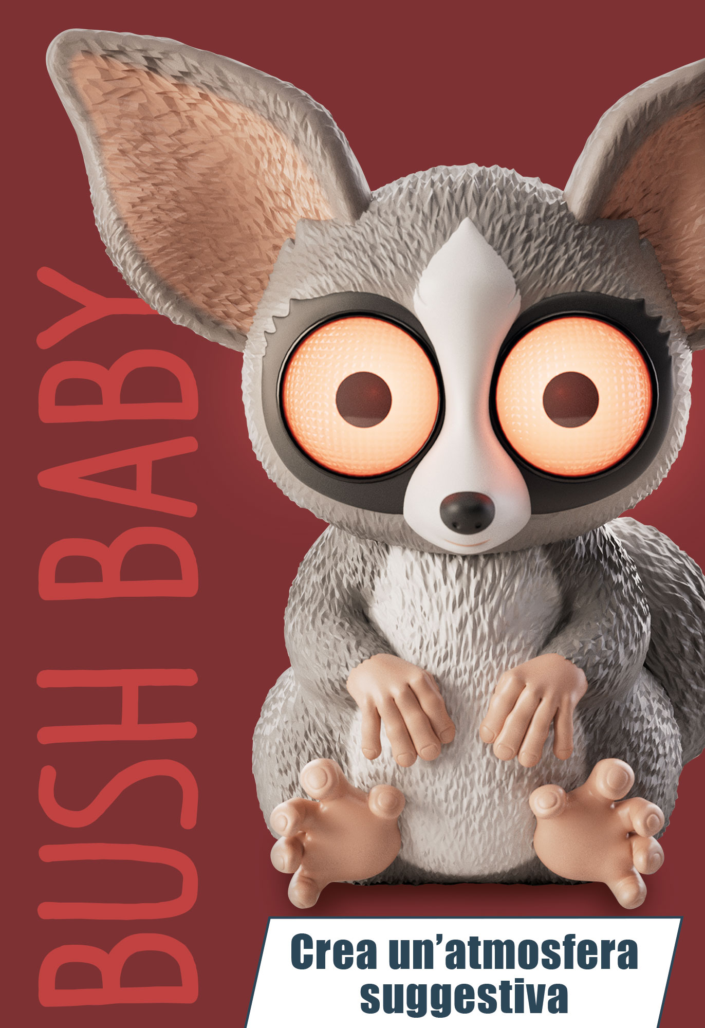 Lisciani Rainy Days Bushbaby lampada led occhi luminosi