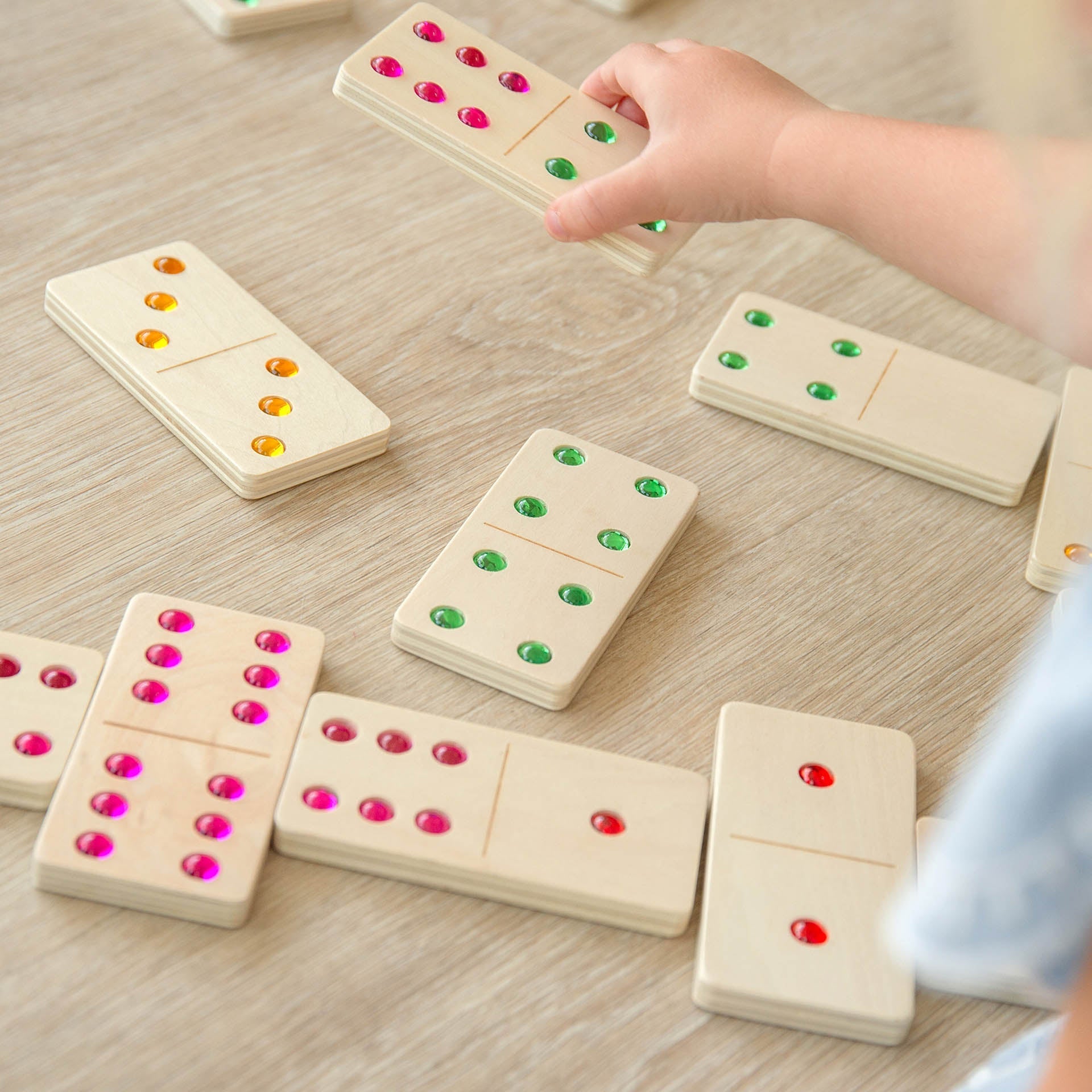 Tickit domino legno gioiello 28 pezzi gemme colorate