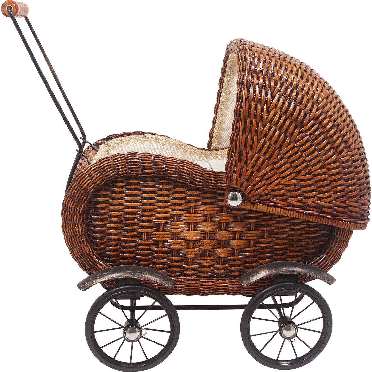 smallfoot Elisabeth passeggino bambole in vimini con biancheria
