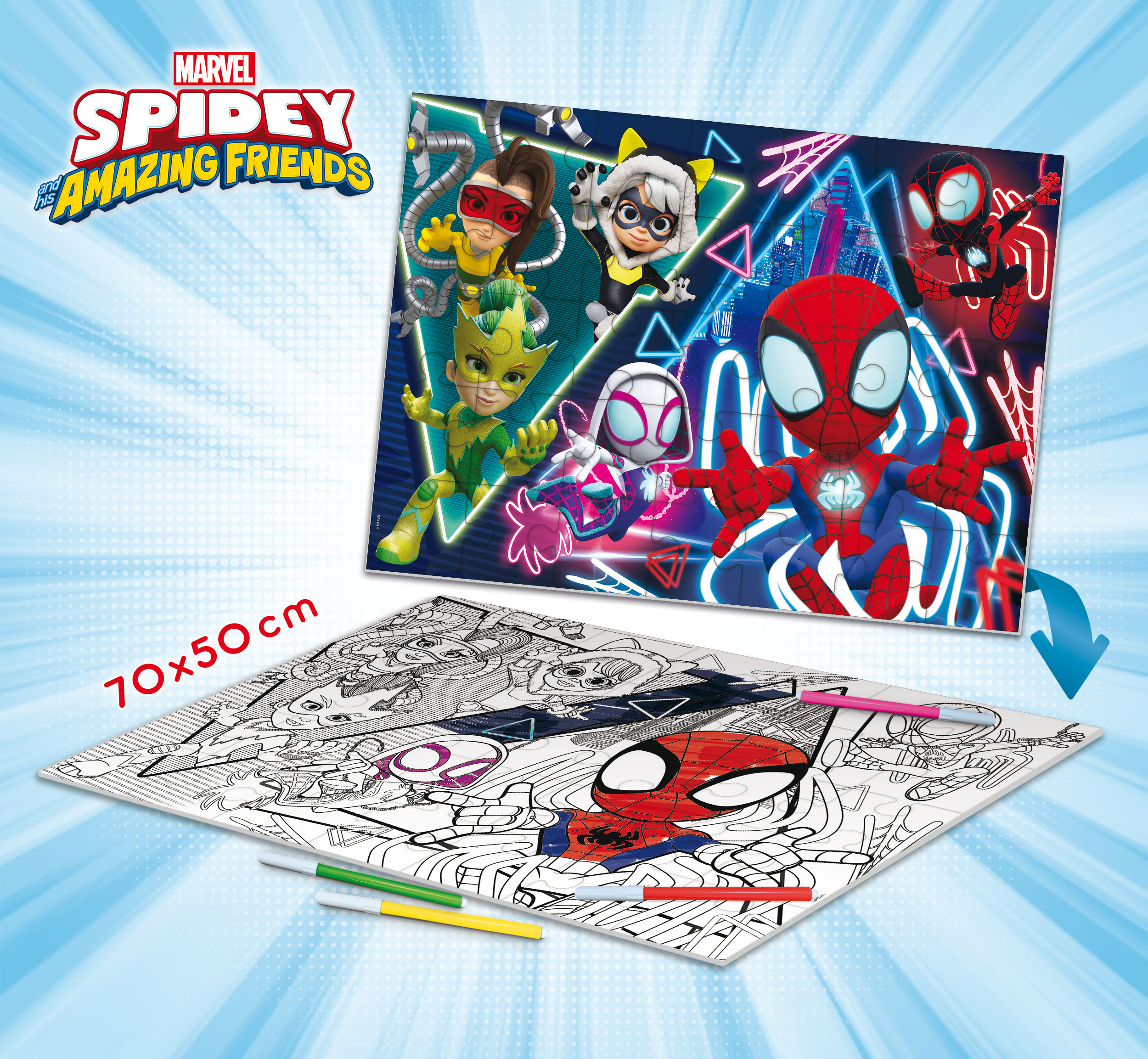 Lisciani Marvel Maxi Floor 35 Spidey puzzle double-face 35 pezzi