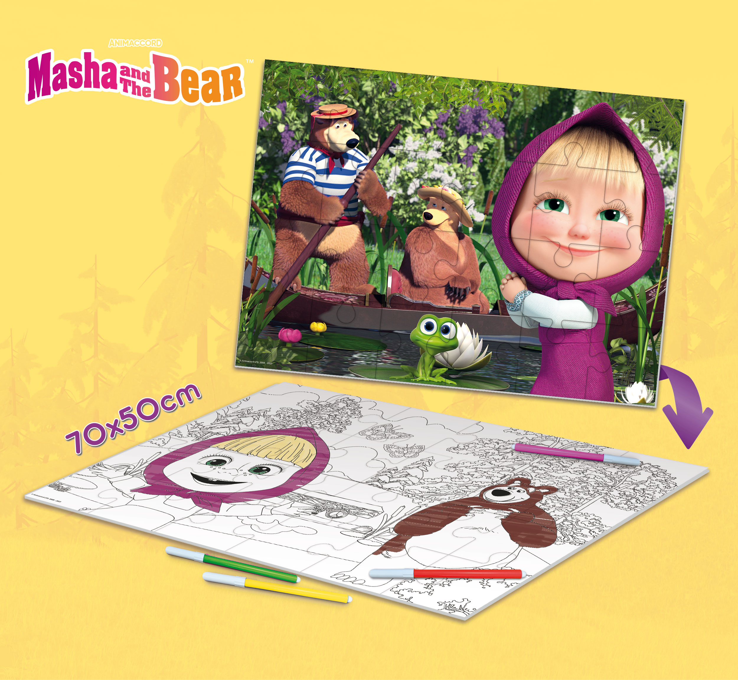 Lisciani Masha MaxiFloor 35 puzzle Masha e Orso da colorare