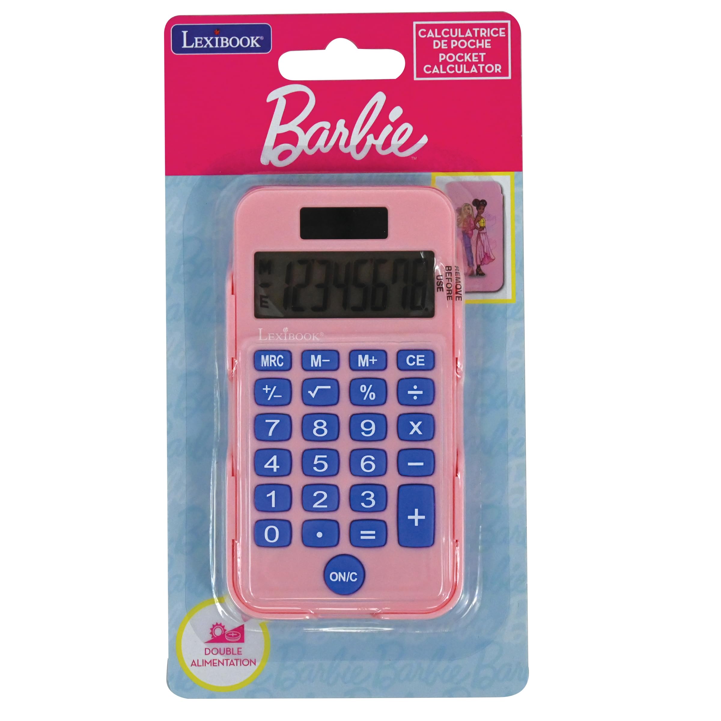 Lexibook Barbie calcolatrice tascabile solare rosa