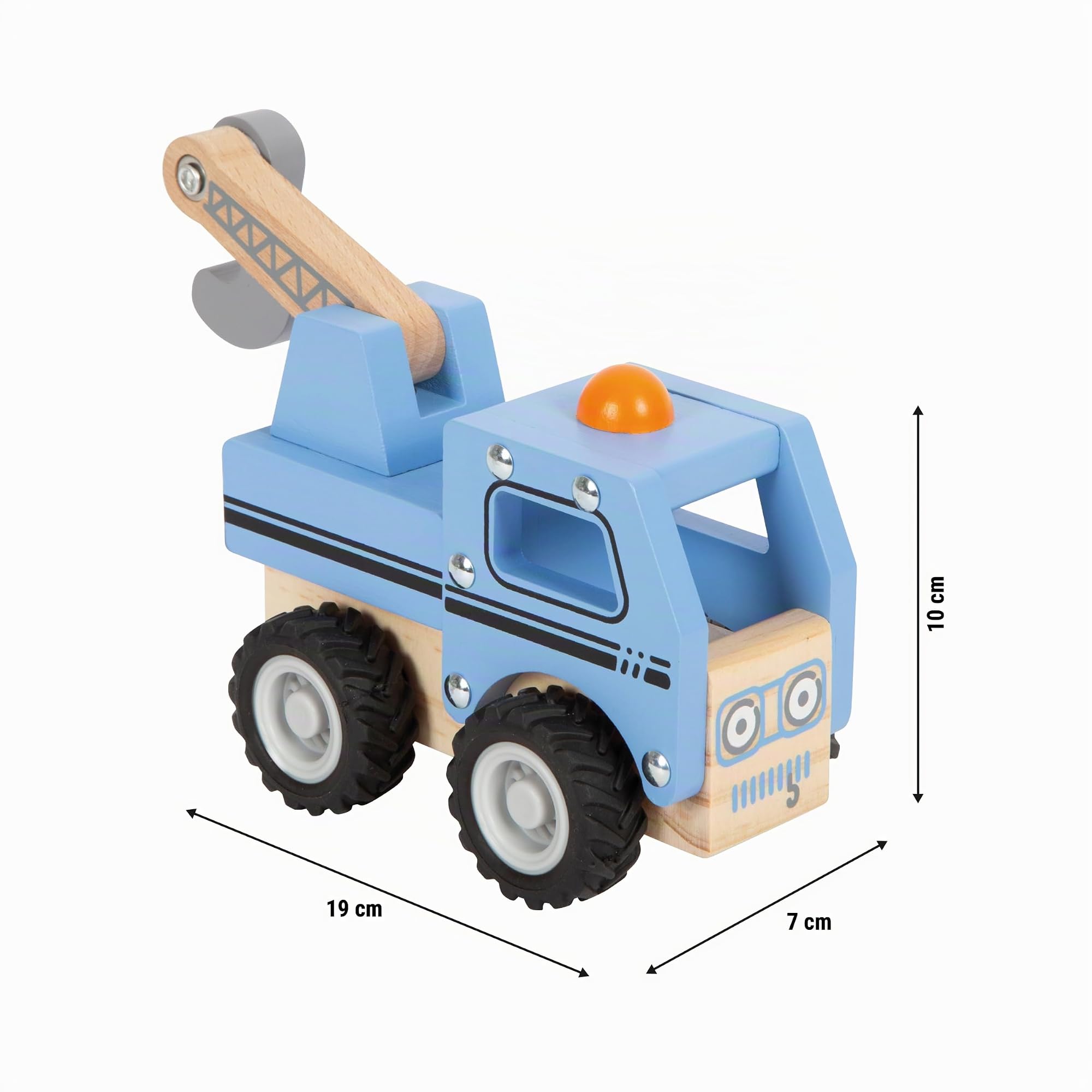 smallfoot 12446 carro attrezzi legno gru 19 cm