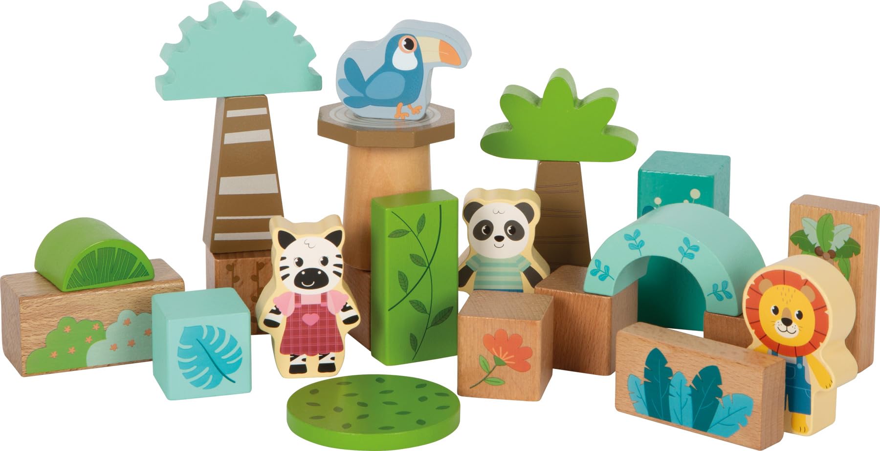 smallfoot Jungle Friends 12768 blocchi legno 50 pezzi da 1 anno