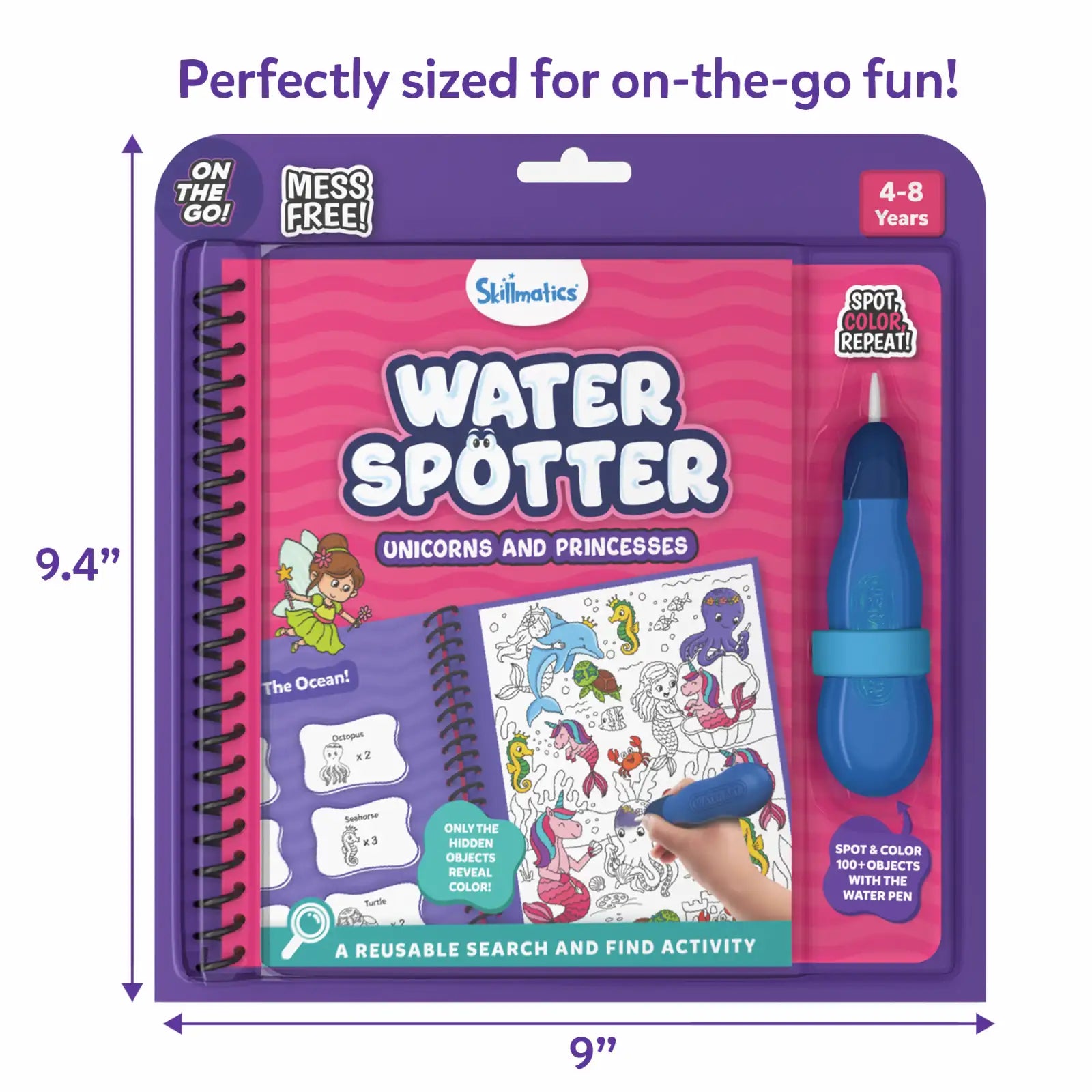 Skillmatics Water Spotter Unicorns Princesses libro acqua 4-8 anni