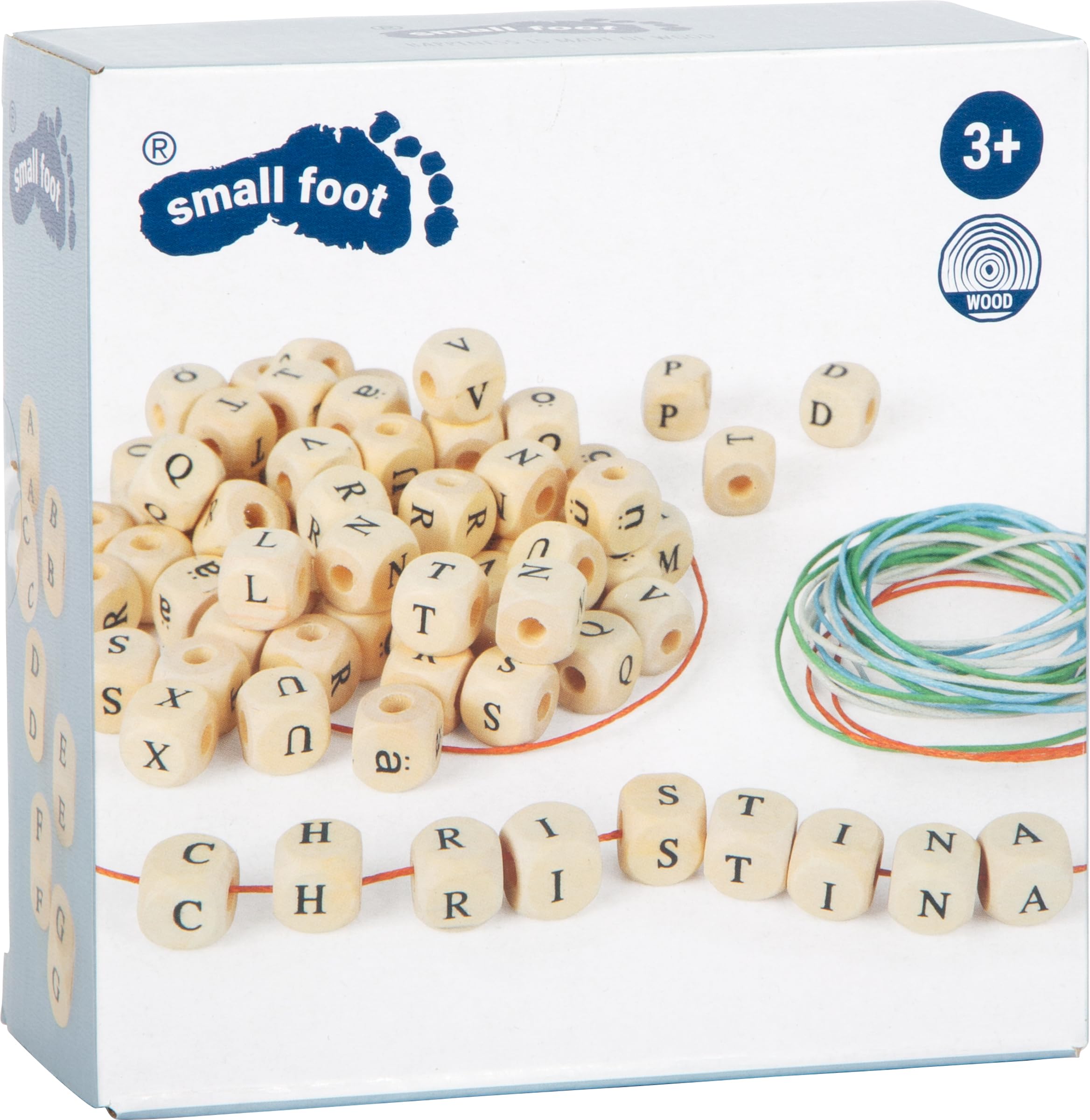 Small Foot Catene di Lettere Kit Perline Legno 300 Pezzi