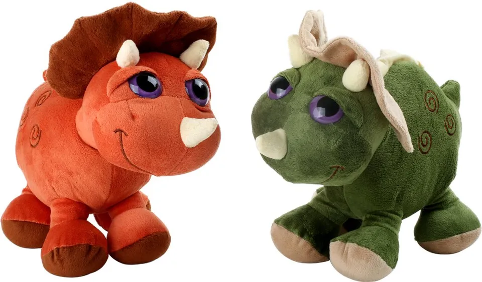 smallfoot Cuddly Dino Triceratops peluche beige set 2 pezzi
