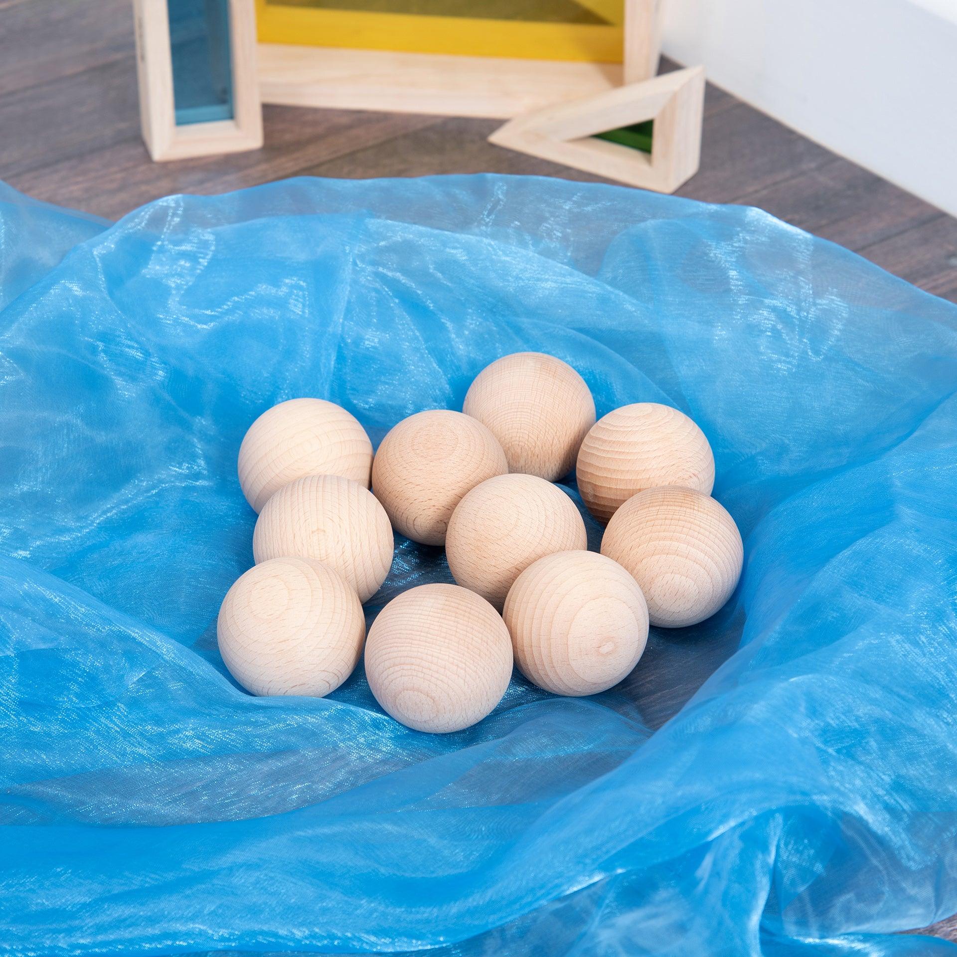 Tickit Natural Wooden palline legno 5 cm 10 pezzi