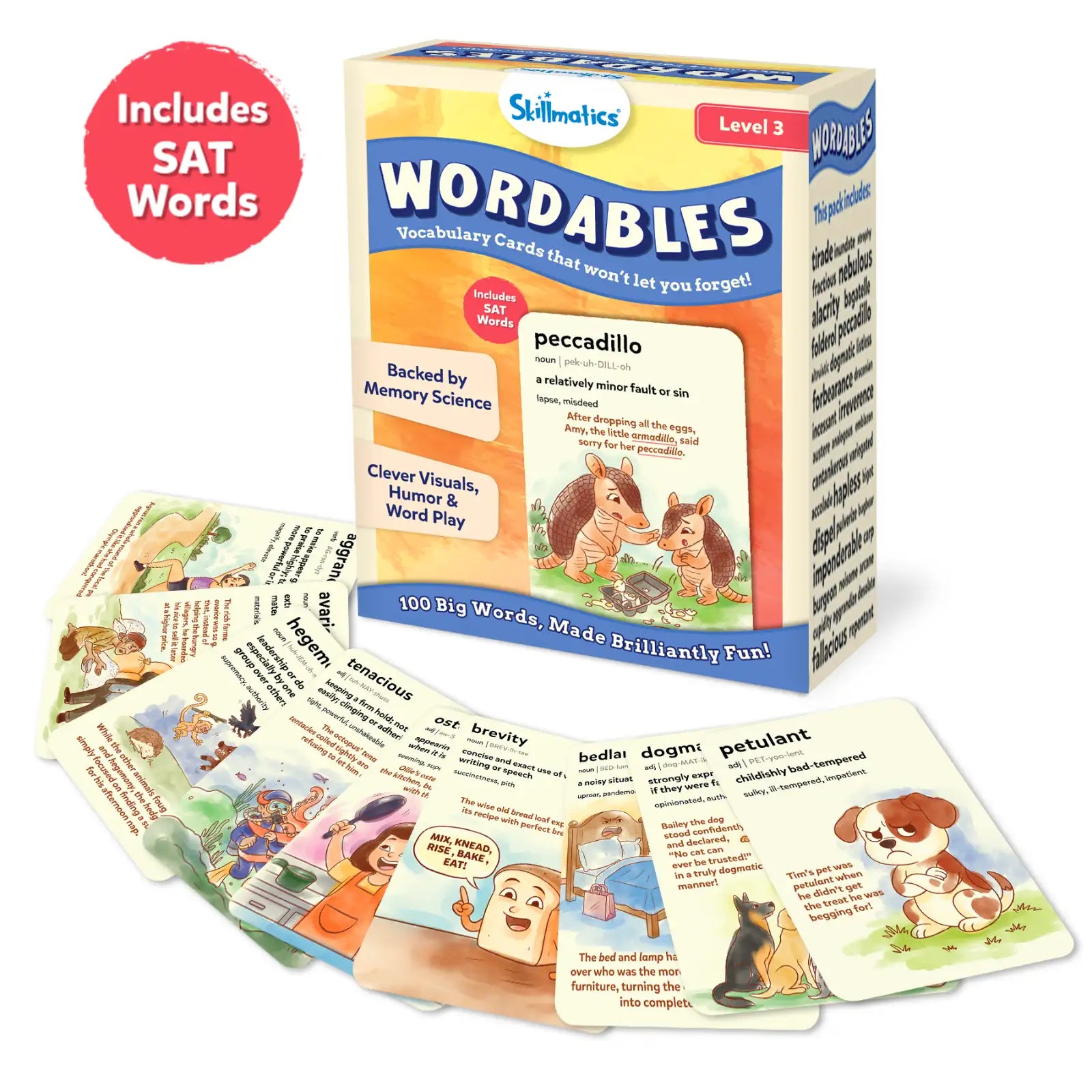 Skillmatics Wordables Level 3 flashcard vocabolario SAT