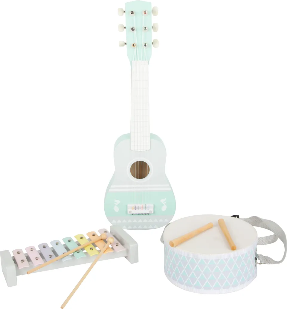 smallfoot Pastello set strumenti musicali 3 pezzi legno