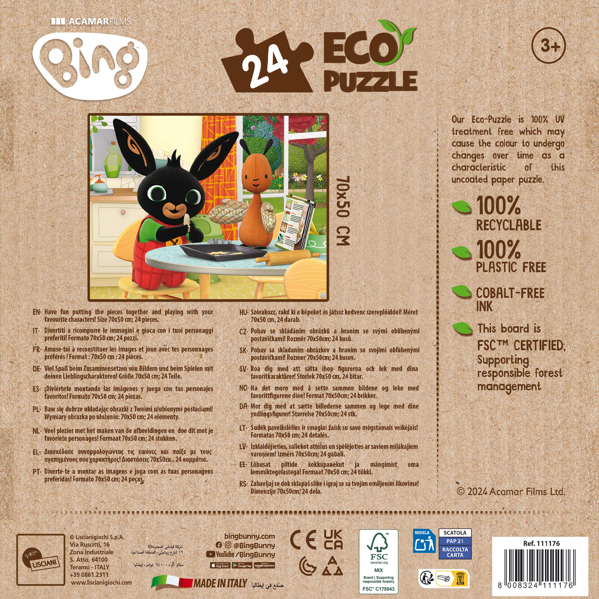 Lisciani Bing Eco-Puzzle 24 puzzle biscotti eco