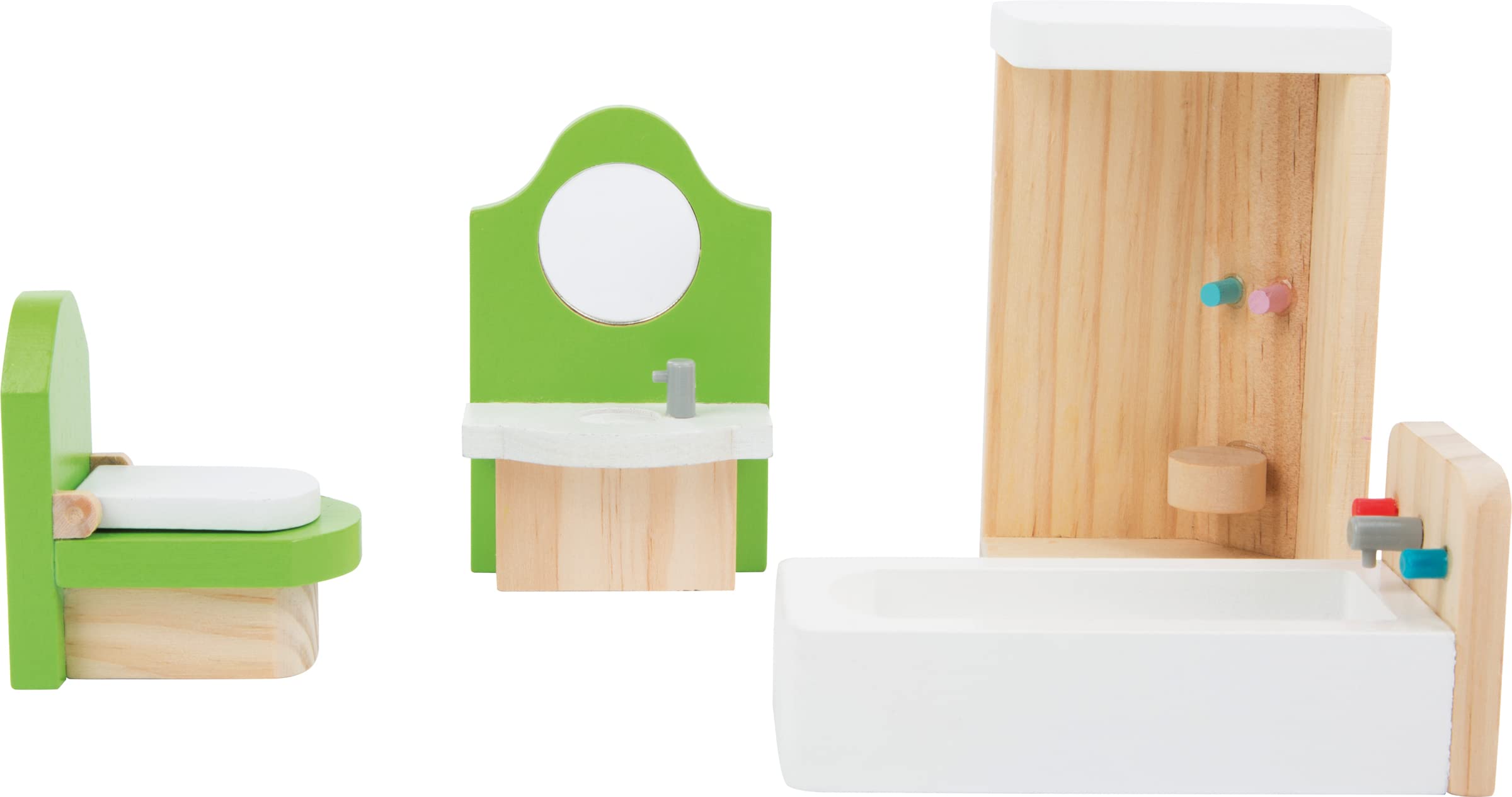 smallfoot 10872 mobili bambole bagno legno 4 pezzi