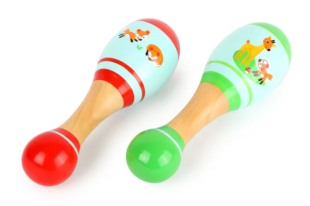 smallfoot 10723 maracas legno volpe per bambini