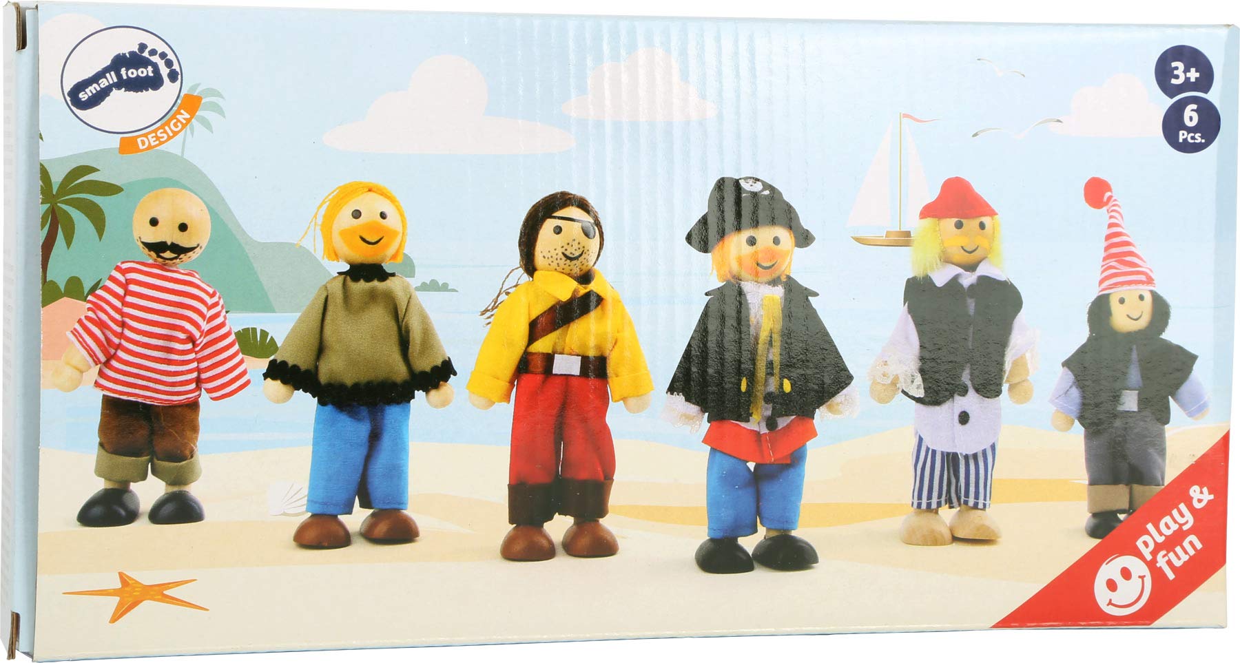 smallfoot 1955 Pirati pupazzetti legno set 6 pezzi