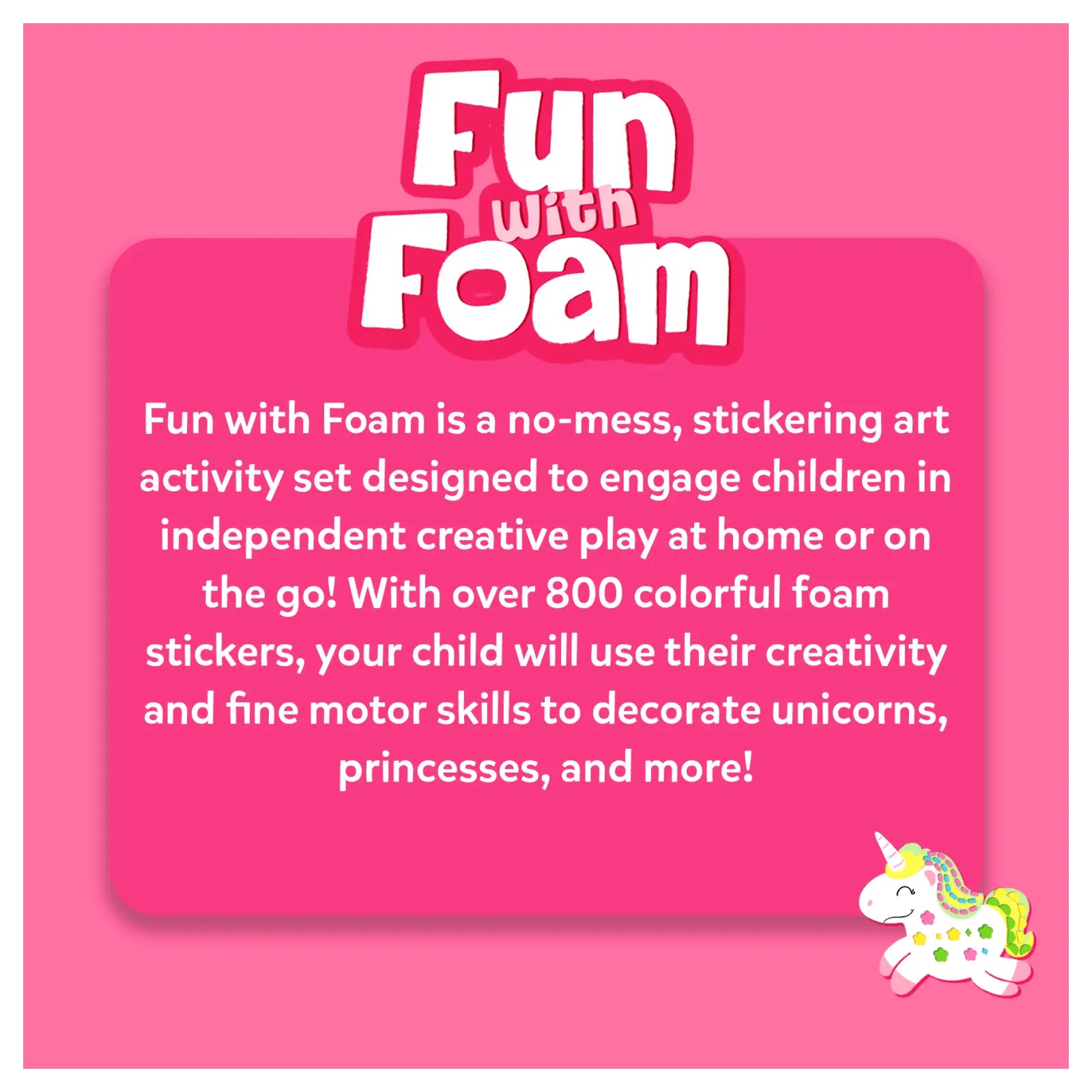 Skillmatics Fun with Foam Unicorn Princess sticker art 800 pezzi