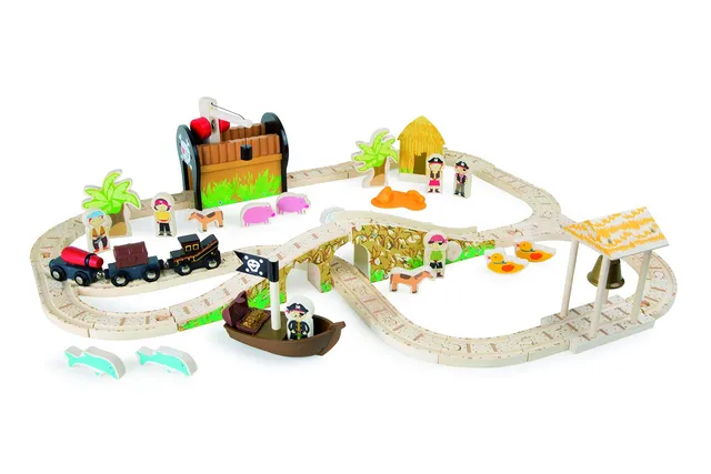 Small Foot 3123 set ferrovia legno isola dei pirati