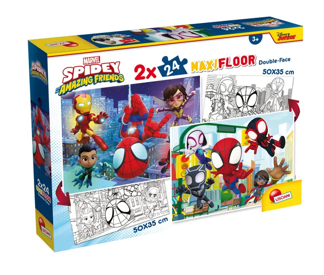 Lisciani Marvel Puzzle Df Maxi Floor 2x24 Spidey da colorare