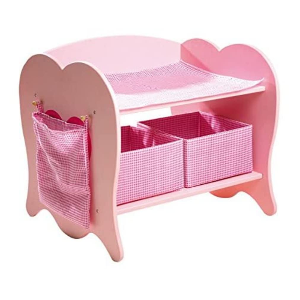 smallfoot 4724 fasciatoio per bambole in legno rosa
