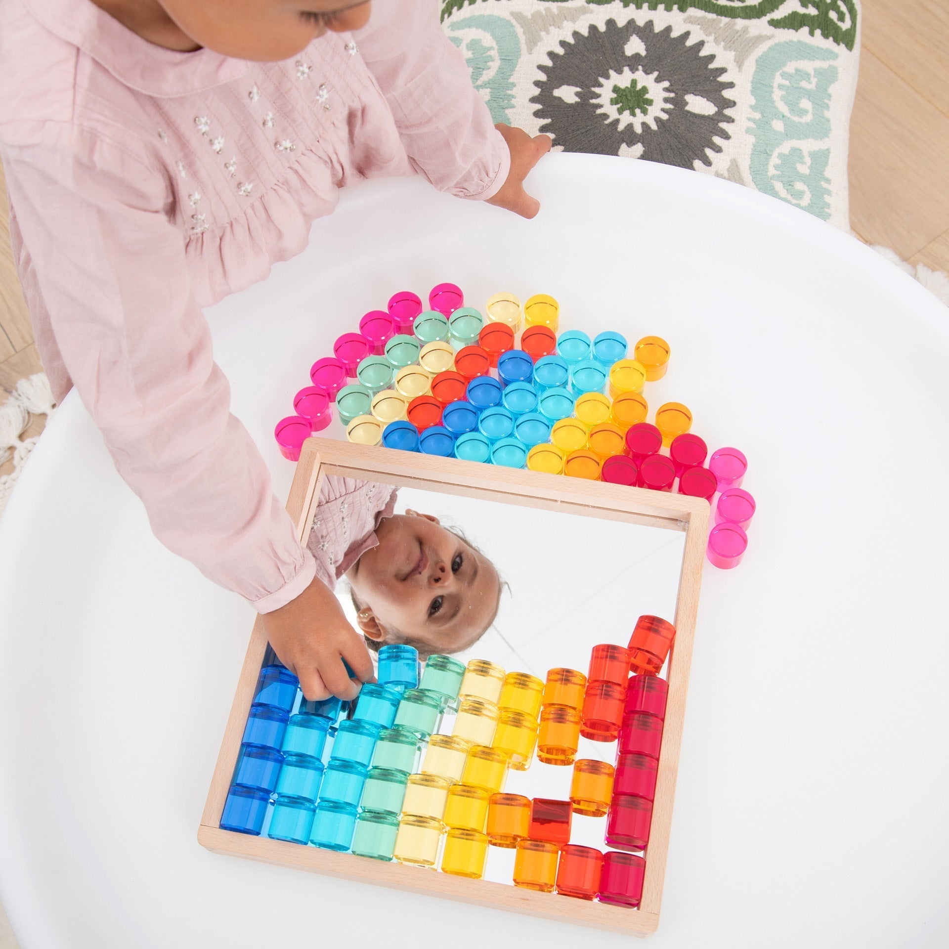 Tickit Gem Circle Mirror Tray vassoio specchiato 100 gemme