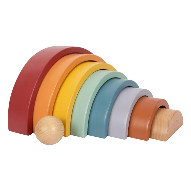 smallfoot 12318 arcobaleno impilabile in legno safari 8 pezzi