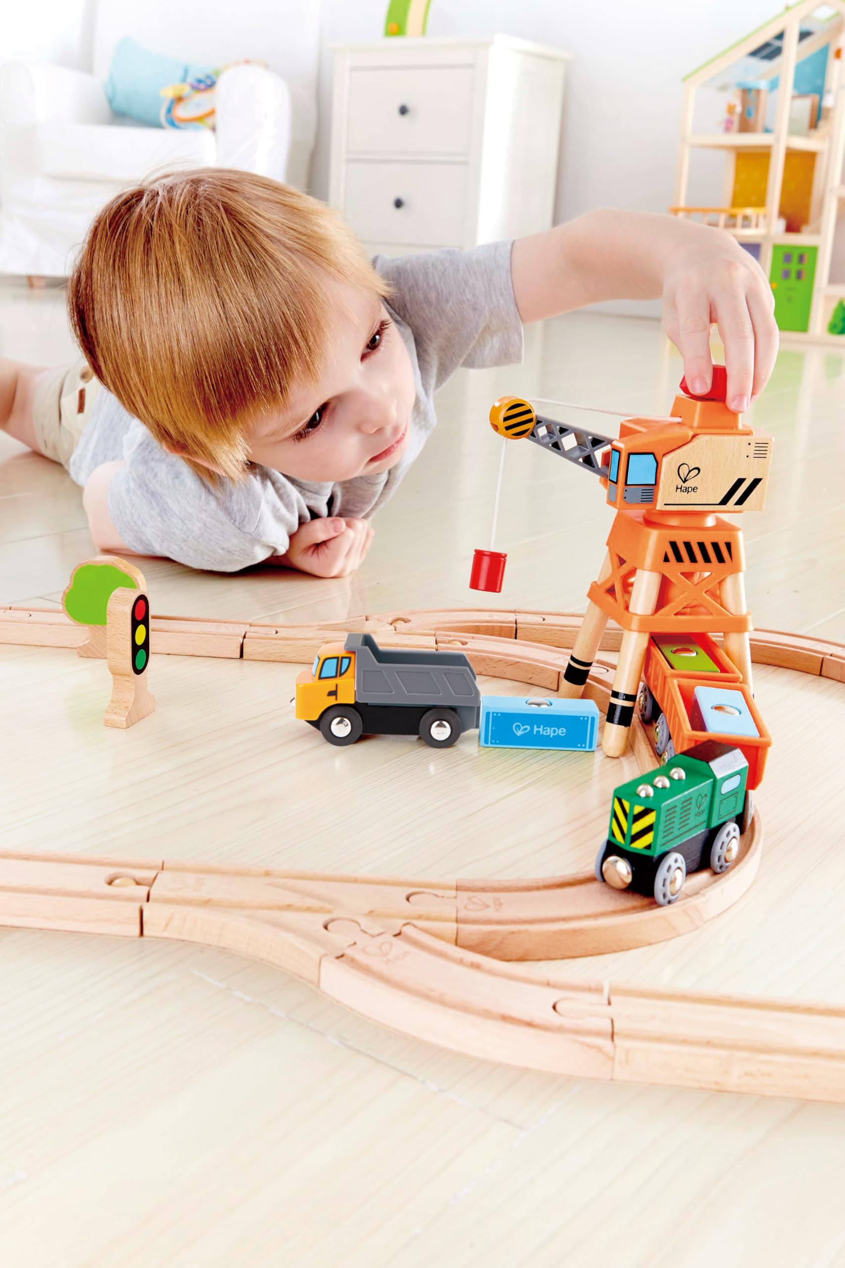 Hape Gru Braccio Grande 360° legno con camion