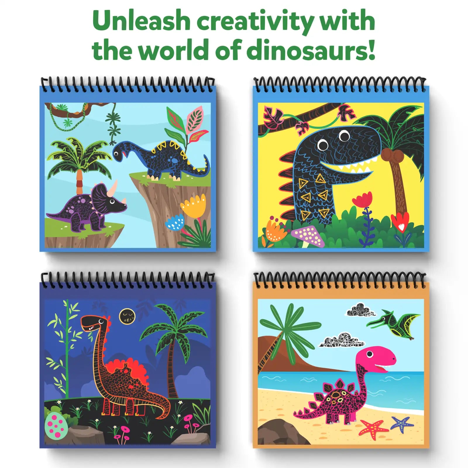Skillmatics Scratch Art Dinosauri kit gratta e disegna 3-8 anni