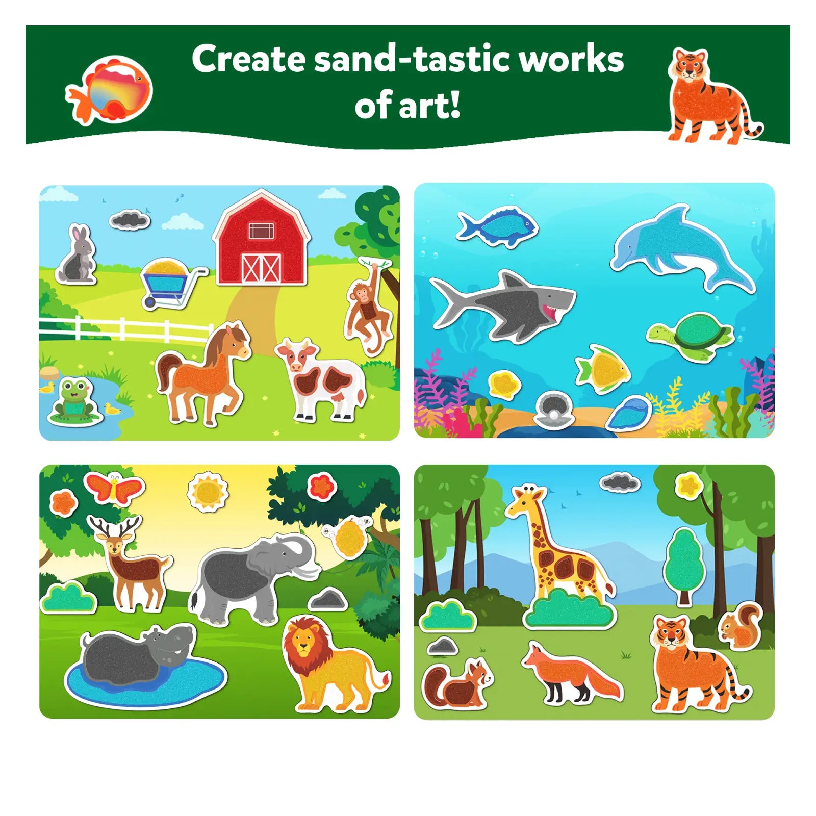 Skillmatics Sand-Tastic Animals kit sabbia colorata 4-10 anni
